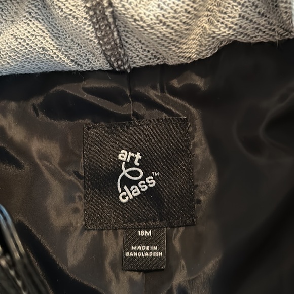 Art Class infant toddler boy hooded leather jacket - Picture 2 of 2